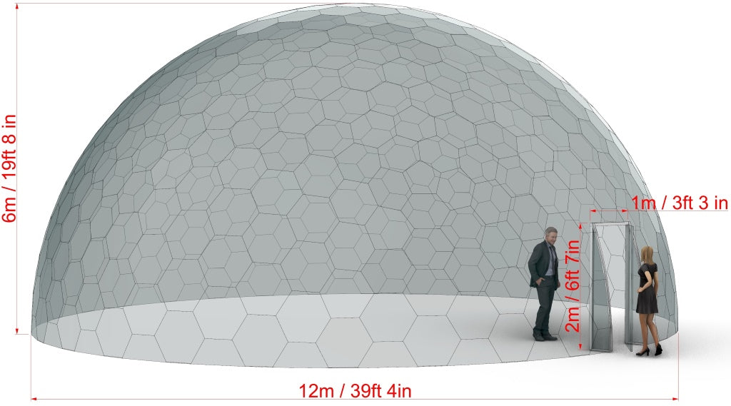 Ø12m (39ft) Luxury Aura Dome™ with Glass Door